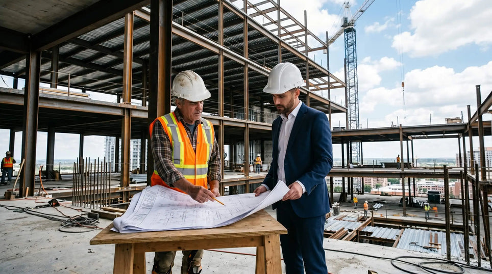 Best Paid Jobs in the Building Industry featuring site engineers and project managers at construction site