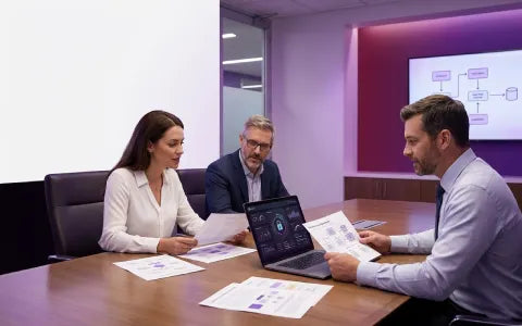 U.S. professionals reviewing a data privacy and cybersecurity program 