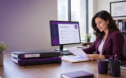 Tax preparer reviewing client data security requirements for FTC Safeguards Rule compliance