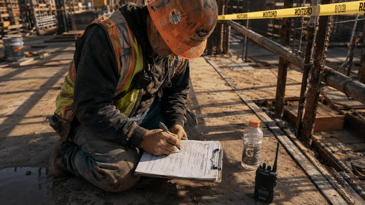A site inspector learning how to report construction site injuries under OSHA rules.