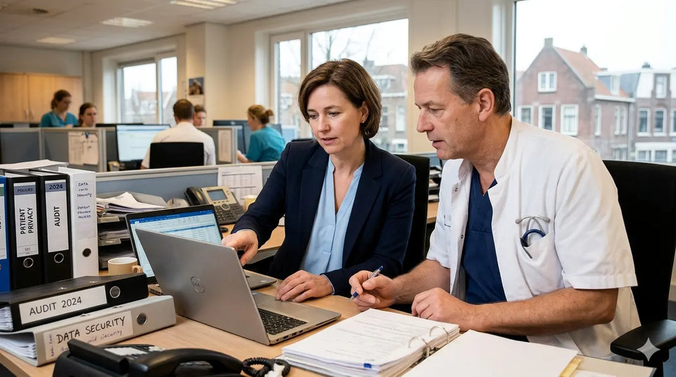 HIPAA Privacy Rule documentation review by healthcare professionals during a patient privacy audit