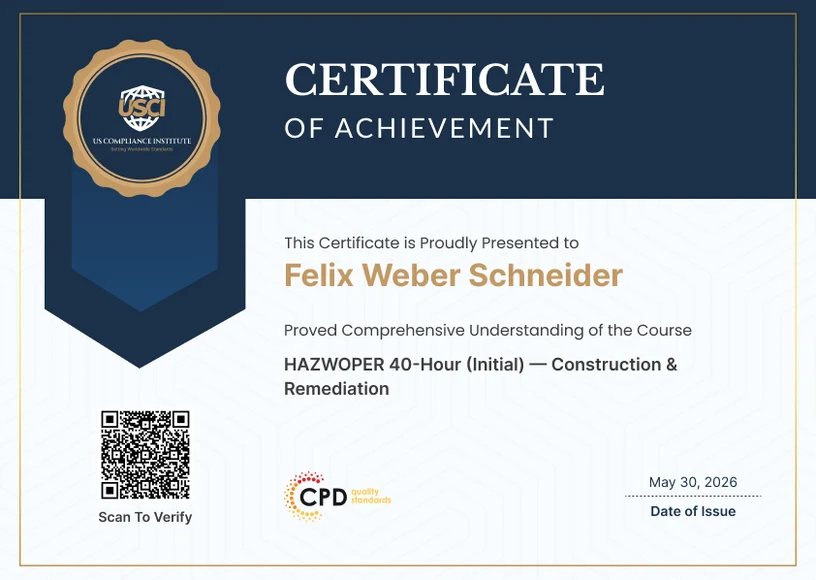 Sample USCI training certificate of completion